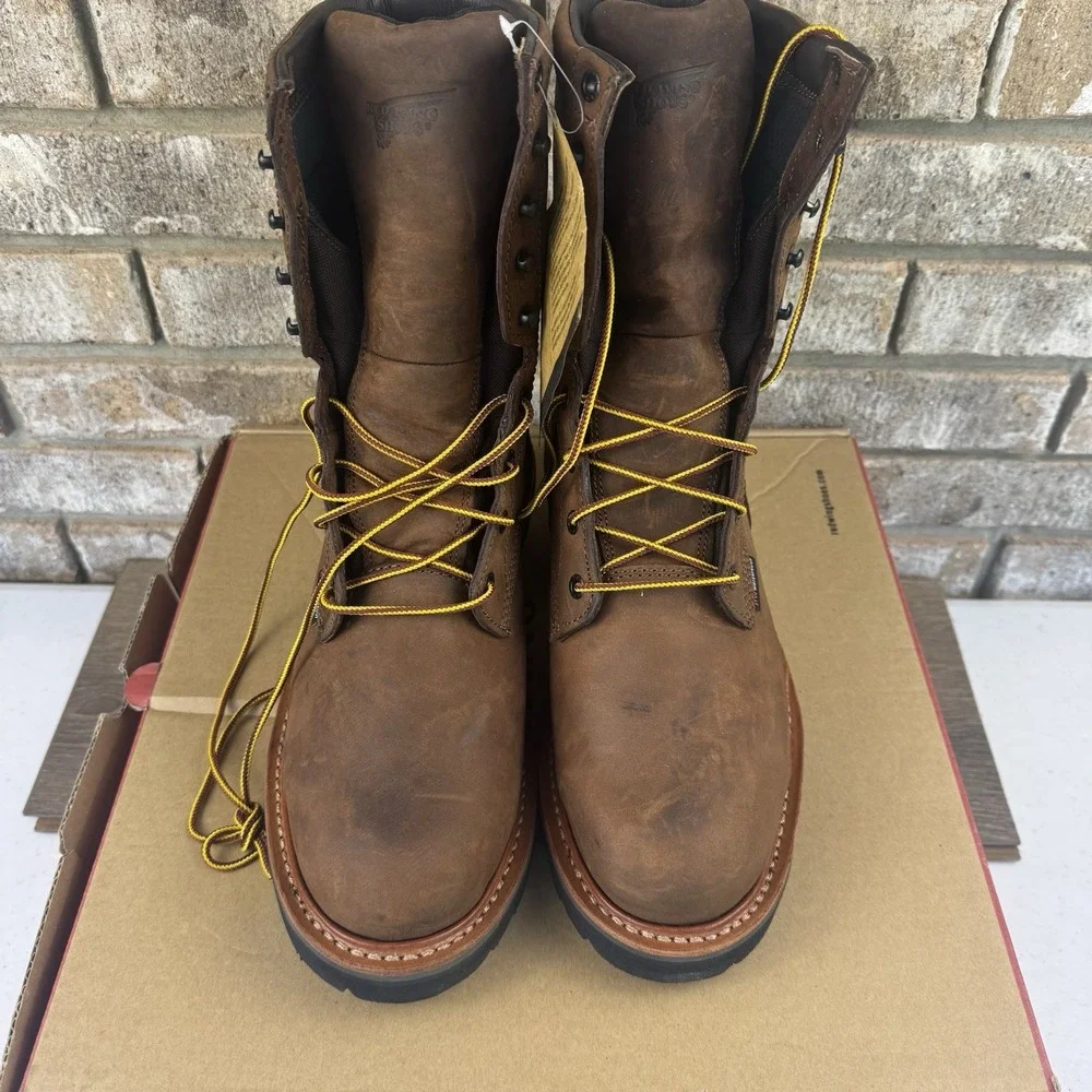 Red Wing Shoes 4420 LoggerMax Leather Work Boots Steel Toe Brown Sz 9D